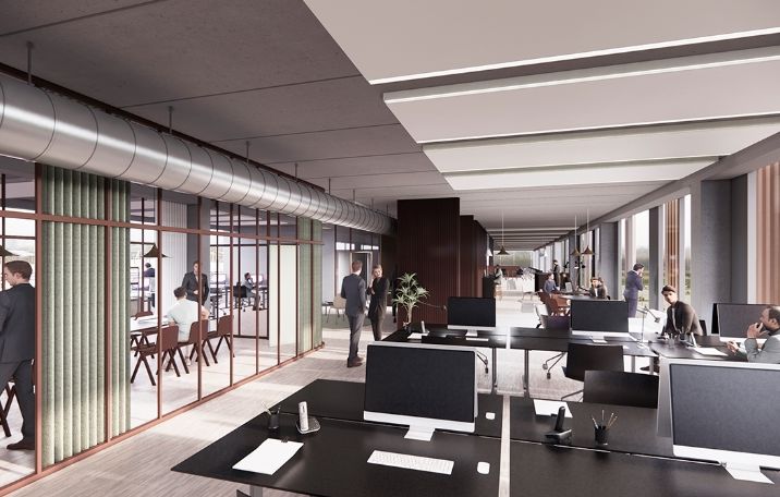 Arkitekttegnet kontorlejemål i Københavns nye internationale erhvervskvarter