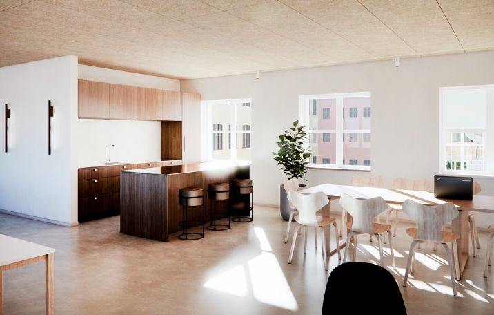 Kontorer til leje på Frederiksberg, fælles kantine, tagterrasser, kontorudlejning